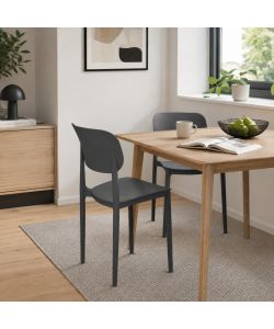 Domo Mea Sedia Mood Grigio Scuro - Design Moderno e Impilabile