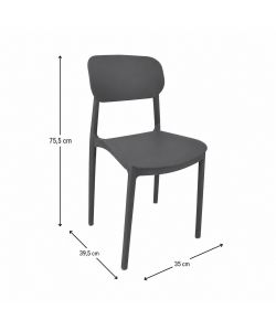 Domo Mea Sedia Mood Grigio Scuro - Design Moderno e Impilabile