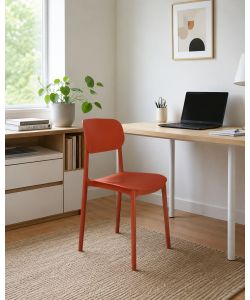 Sedia Impilabile in Polipropilene Terracotta h 75,5 cm Design Moderno Leggera - Mood Domo Mea