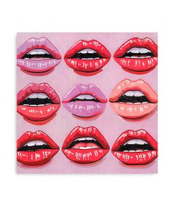 Domo Mea Dipinto Decorativo su Tela - Labbra - 50 x 50 cm