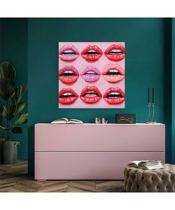 Domo Mea Dipinto Decorativo su Tela - Labbra - 50 x 50 cm