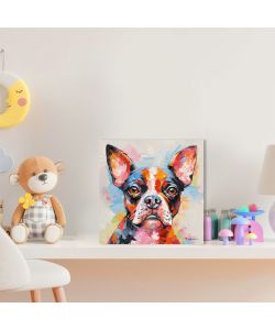 Domo Mea Dipinto Decorativo su Tela - Bulldog Francese - 45 x 45 cm