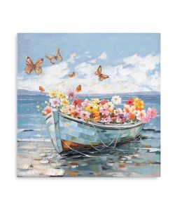 Domo Mea Dipinto Decorativo su Tela - Barca - 30 x 30 cm