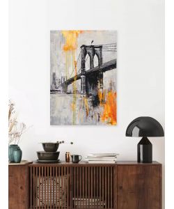 Domo Mea Dipinto Decorativo su Tela - Ponte di Brooklyn - 70 x 100 cm