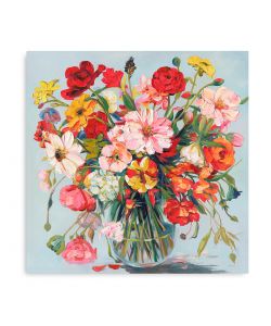 Domo Mea Dipinto Decorativo su Tela - Mazzo di Fiori - 45 x 45 cm