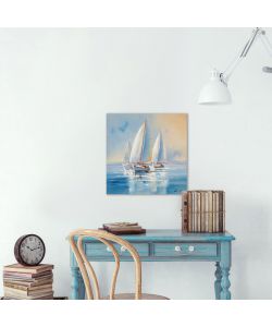 Domo Mea Dipinto 50x50 cm Barca Vela - Decorazione Murale Nautica