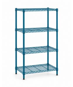 Domo Mea - Scaffale Azzurro 4 Ripiani 30x65x100 cm per Casa e Ufficio