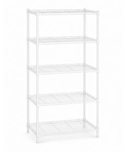 Domo Mea Scaffale Bianco 5 Ripiani 30x75x150 cm per Casa e Ufficio