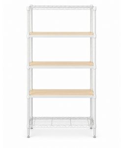Domo Mea Scaffale Bianco 5 Ripiani in Legno - 40x80x180cm