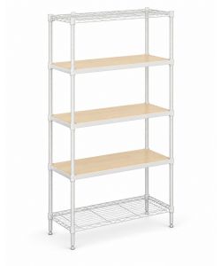 Domo Mea Scaffale Bianco 5 Ripiani in Legno - 40x80x180cm