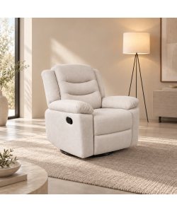 Poltrona Reclinabile in Tessuto Idrorepellente Greige 98x95x103 cm - Comfort Domo Mea