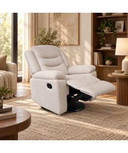 Poltrona Reclinabile in Tessuto Idrorepellente Greige 98x95x103 cm - Comfort Domo Mea
