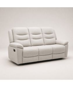 Divano 3 Posti Reclinabile in Tessuto Idrorepellente Greige 205x95x103 cm - Domo Mea