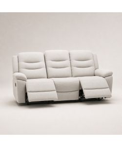 Divano 3 Posti Reclinabile in Tessuto Idrorepellente Greige 205x95x103 cm - Domo Mea