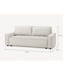Domo Mea Divano Letto Urban Ecrù 220x93x82 cm - Design Moderno e Funzionale