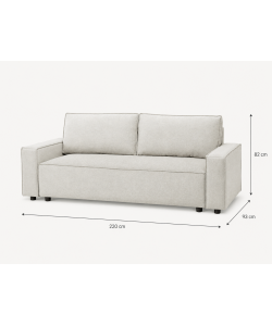 Domo Mea Divano Letto Urban Ecrù 220x93x82 cm - Design Moderno e Funzionale