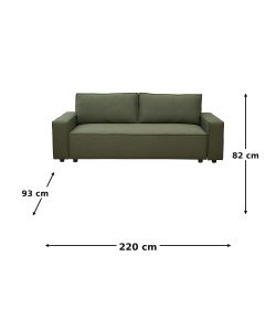 Domo Mea Divano Letto Urban Verde 220x93x82 cm - Design Moderno e Comfort