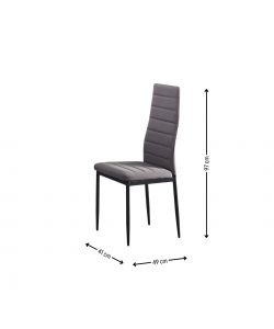 Domo Mea Set Avatar Tavolo in Vetro e 6 Sedie - Grigio