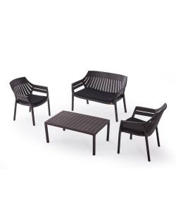 Domo Mea Set Salotto da Esterno Hilton con Cuscini Antracite