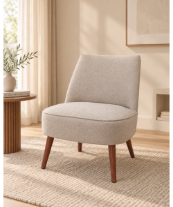 Domo Mea Poltroncina Luna Beige 57x70x74 cm - Seduta Imbottita Design Moderno