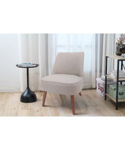 Domo Mea Poltroncina Luna Beige 57x70x74 cm - Seduta Imbottita Design Moderno