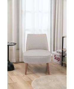 Domo Mea Poltroncina Luna Beige 57x70x74 cm - Seduta Imbottita Design Moderno