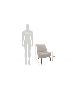 Domo Mea Poltroncina Luna Beige 57x70x74 cm - Seduta Imbottita Design Moderno