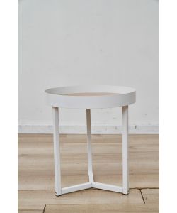 Domo Mea Set di 2 Tavolini Caff Bianchi e Rovere - 60 e 40 cm