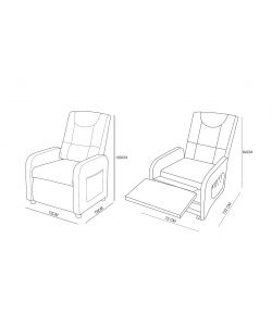 Domo Mea Poltrona Reclinabile Tortora Slide Glider con Poggiapiedi