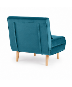 Domo Mea Poltrona Letto Blu Verde - Design Scandinavo Moderno - Velluto Comodo