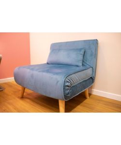 Domo Mea Poltrona Letto Blu Verde - Design Scandinavo Moderno - Velluto Comodo