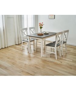 Domo Mea Tavolo Da Pranzo Allungabile Smoke Grey e Bianco 118x74x73cm