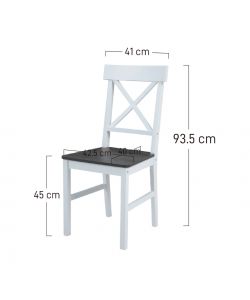 Domo Mea Sedia Dining Smoke Grey e Bianca - Design Moderno 42,5x46,5cm
