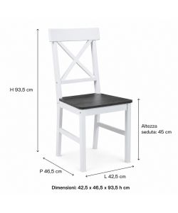 Domo Mea Sedia Dining Smoke Grey e Bianca - Design Moderno 42,5x46,5cm
