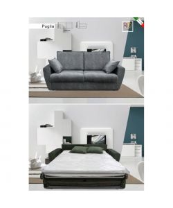 Domo Mea Divano Letto Puglia Grigio 3 Posti - 174x103x100 cm