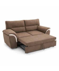 Divano 3 Posti Estraibile Colore Teak e Beige 207x90/160 cm Domo Mea - Mikaela