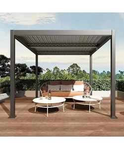 Verdelook Pergola Bioclimatica Atena 100 Alluminio Grigio - 3x3x2,5 m
