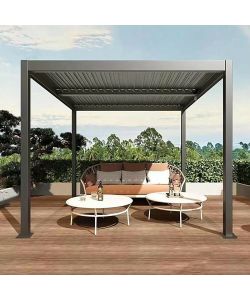 Verdelook Pergola Bioclimatica Atena 100 Alluminio Grigio - 3x3x2,5 m