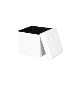 Domo Mea Pouf Pieghevole Salvaspazio - Bianco - 38x38x38cm