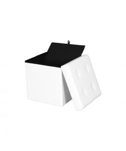Domo Mea Pouf Pieghevole Salvaspazio - Bianco - 38x38x38cm