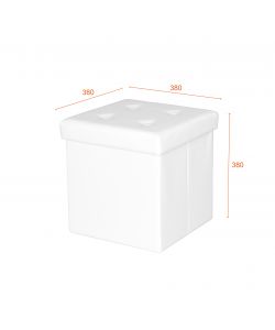 Domo Mea Pouf Pieghevole Salvaspazio - Bianco - 38x38x38cm