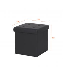 Domo Mea Pouf Pieghevole Salvaspazio - Nero - 38x38x38cm