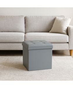 Domo Mea Pouf Pieghevole Salvaspazio - Grigio - 38x38x38 cm
