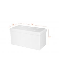 Domo Mea Pouf Pieghevole Salvaspazio - Bianco - 76x38x38 cm