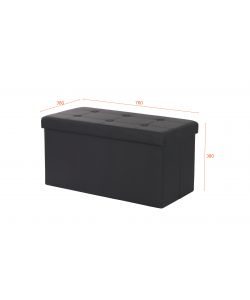 Domo Mea Pouf Pieghevole Salvaspazio - Nero - 76x38x38 cm