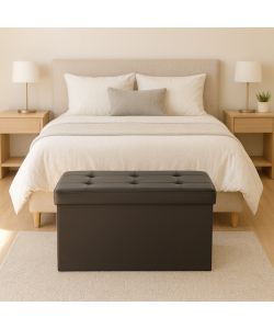 Domo Mea Pouf Pieghevole Salvaspazio - Nero - 76x38x38 cm