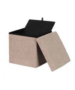 Domo Mea Pouf Pieghevole Salvaspazio - Beige - 38x38x38 cm