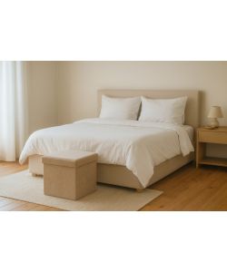 Domo Mea Pouf Pieghevole Salvaspazio - Beige - 38x38x38 cm