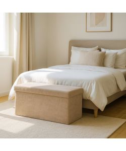 Domo Mea Pouf Pieghevole Salvaspazio - Beige - 76x38x38 cm