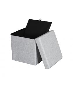 Domo Mea Pouf Pieghevole Salvaspazio - Grigio Chiaro - 38x38x38 cm